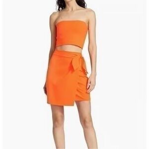 Susana Monaco Orange Women's Tie Wrap Skirt